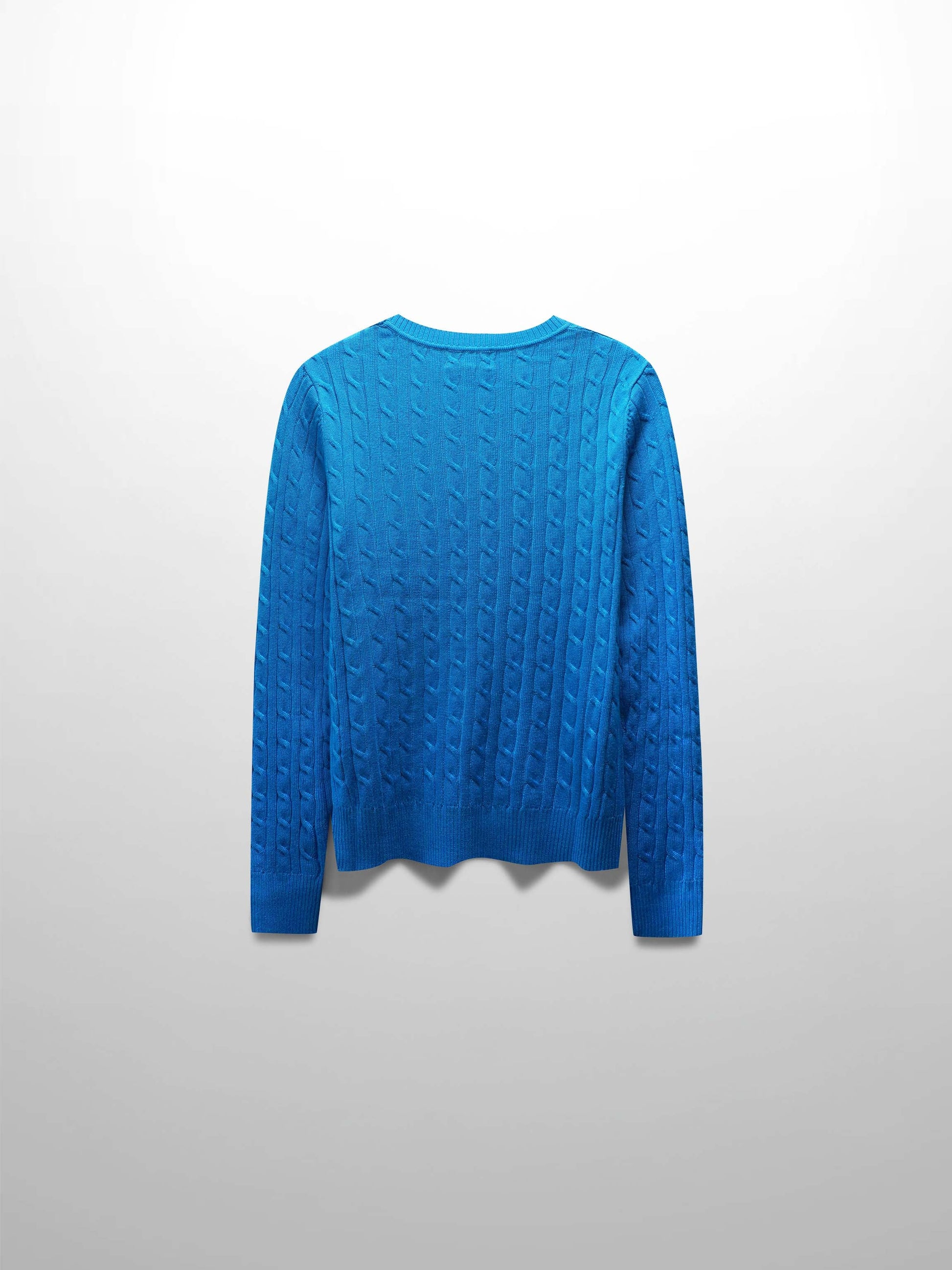 Knit Cable Sweater-Summer Cobalt Blue-1
