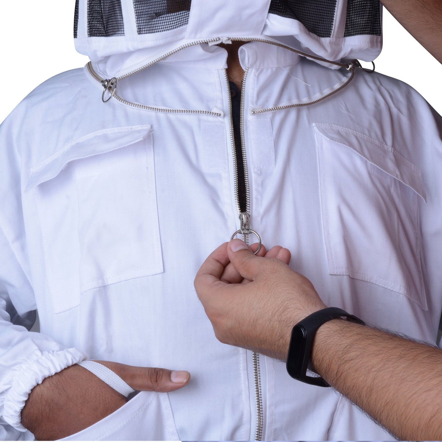 Beekeeping Bee Jacket Standard Cotton Jacket With Round Head Veil Protective Gear-1