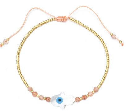 Hamsa Evil Eye Beaded Bracelet-1
