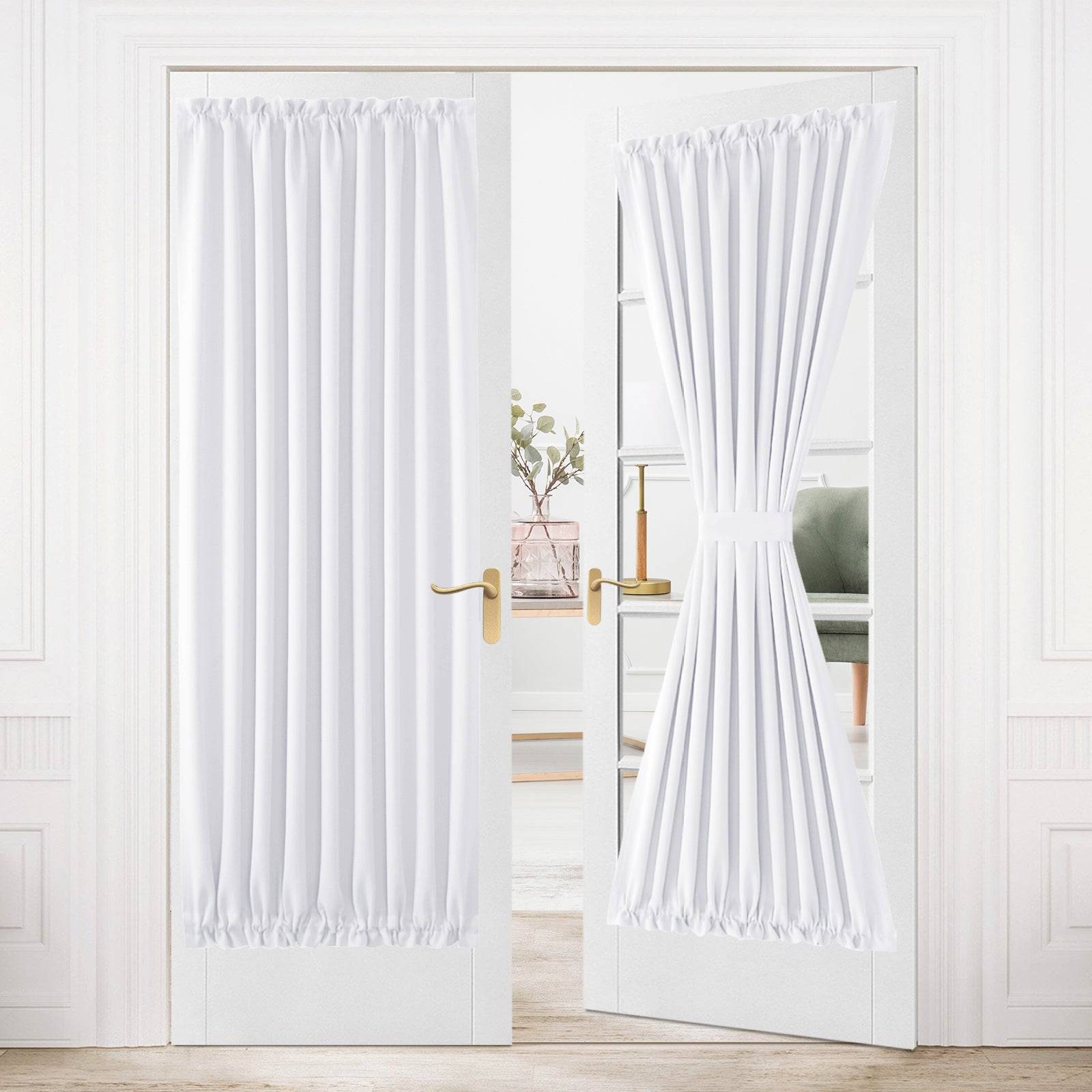 DWCN French Blackout Door Curtains, 1 Curtain Panel with Tieback-5