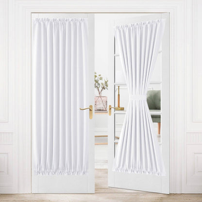 DWCN French Blackout Door Curtains, 1 Curtain Panel with Tieback-5
