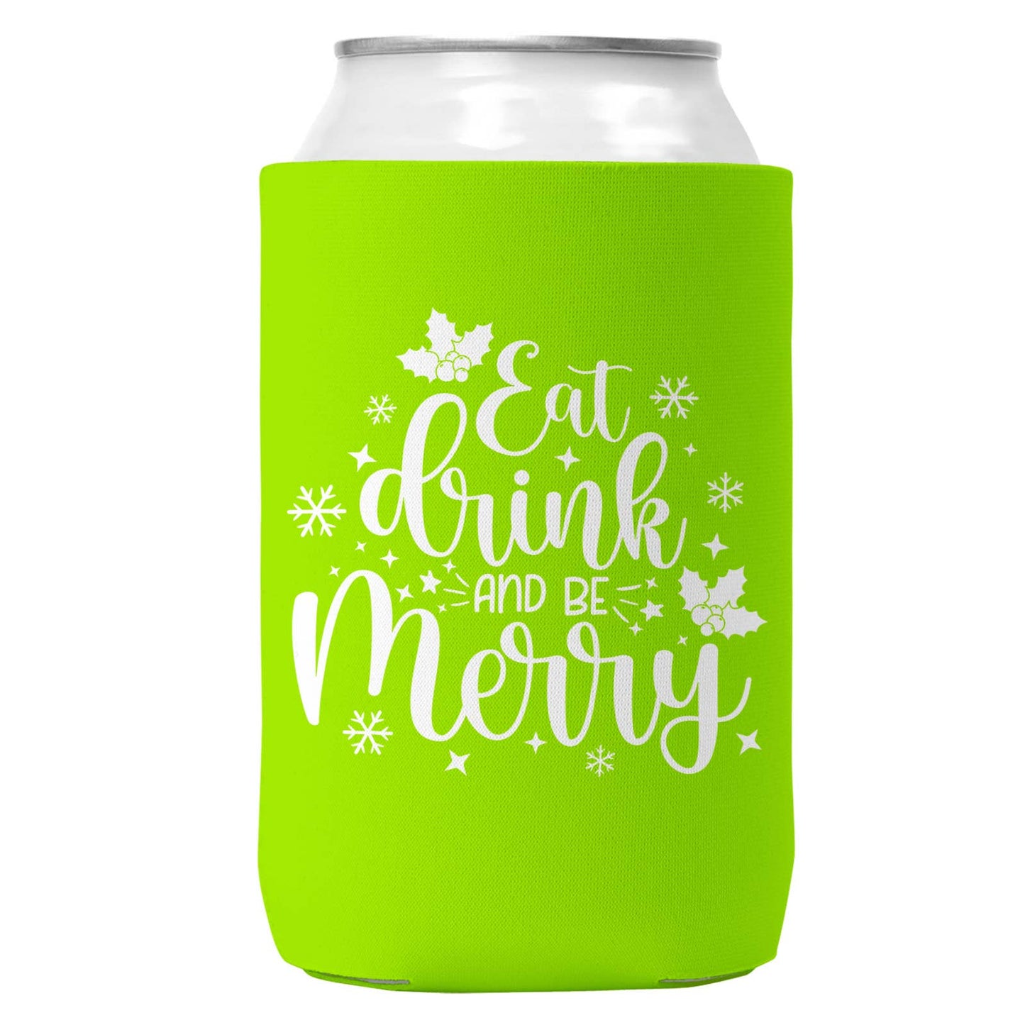 Eat Drink & Be Merry Can Christmas Coozie Can Cooler 12oz-6