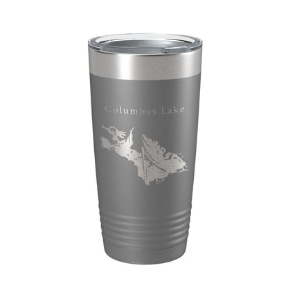 Columbus Lake Map Tumbler Travel Mug Insulated Laser Engraved Coffee Cup Mississippi 20 oz-16