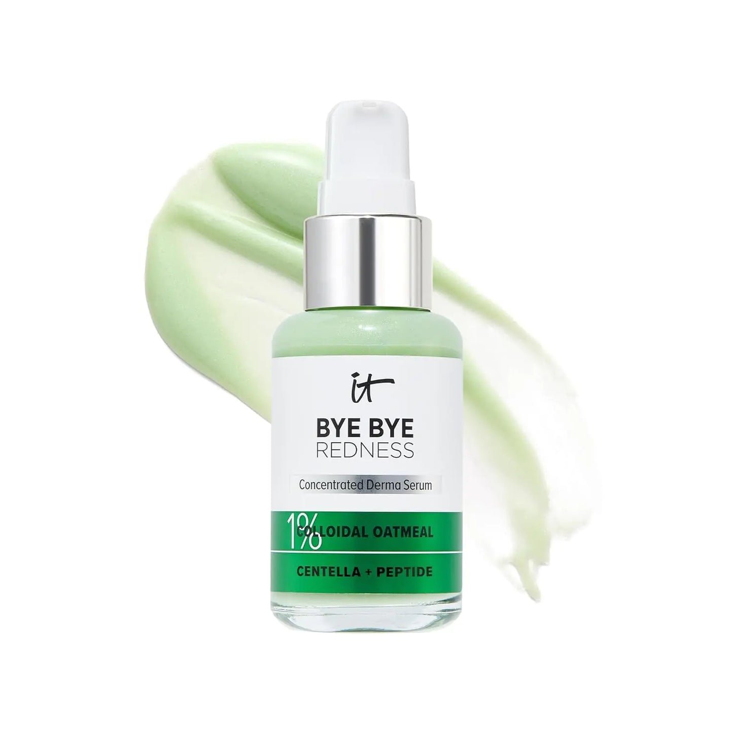 IT Cosmetics Bye Bye Redness Serum - Skin-Calming & Hydrating Face Serum - Instantly Neutralizes Facial Redness - 1% Colloidal Oatmeal Centella Peptide & Niacinamide – All Skin Types - 1 fl oz