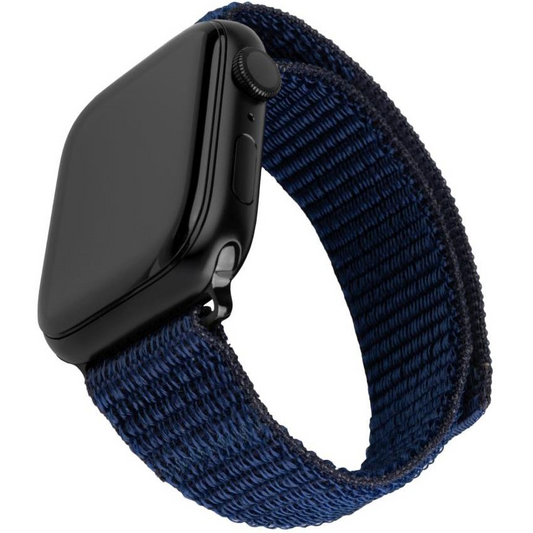 Curea de ceas sport din nylon FIXA pentru ceas inteligent Apple Watch 38/40/41 mm, albastru inchis (FIXNST2-436-DBL)-0