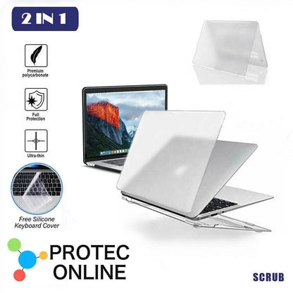 Frosted Transparent Case with Keyboard Cover for MacBook 13 to 16 Inch-0