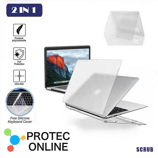 Frosted Transparent Case with Keyboard Cover for MacBook 13 to 16 Inch-0