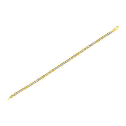 10K Yellow Gold Plated .925 Sterling Silver 1 cttw Prong-Set Diamond Pear Shape Link Bracelet (I-J Color, I1-I2 Clarity) - 7.25"-4