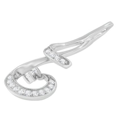 Espira 10K White Gold 1/5 Cttw Brilliant-Cut Diamond Sparkling Spiral 18" Pendant Necklace (J-K color, I2-I3 Clarity)-4