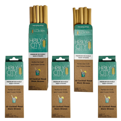 5.5" Jumbo Reed Straws | 10ct. | 5 Pack Bundle-4