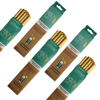 7.9" Jumbo Reed Straws | 10CT. | - 5 Pack Bundle-0