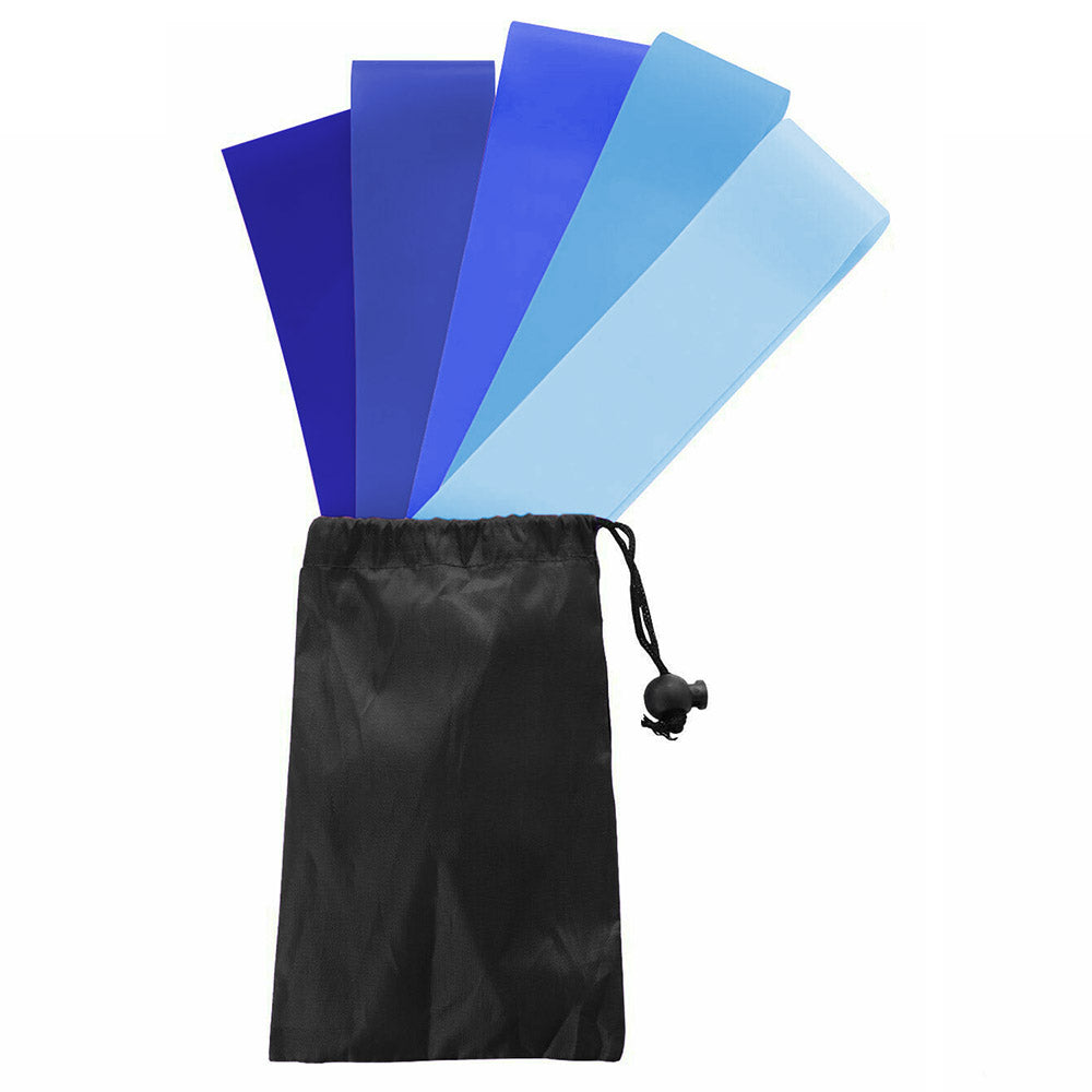 Gumové pásy na cvičení, 5 ks ve více typech - modré-4