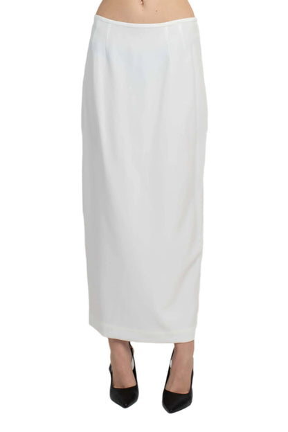 Le Suit Shawl Collar 2 Button Closure Crepe Jacket with Zipper Back Column Skirt  (Two Piece)-4