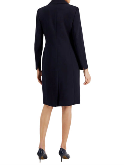 Le Suit Scoop Neck Back Zipper Sleeveless Dress with Hook & Eye Closure Front Jacket-4