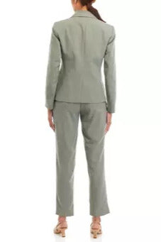 Le Suit One-Button Suit Jacket Long Sleeves and Seam Pockets Trouser Pants-1