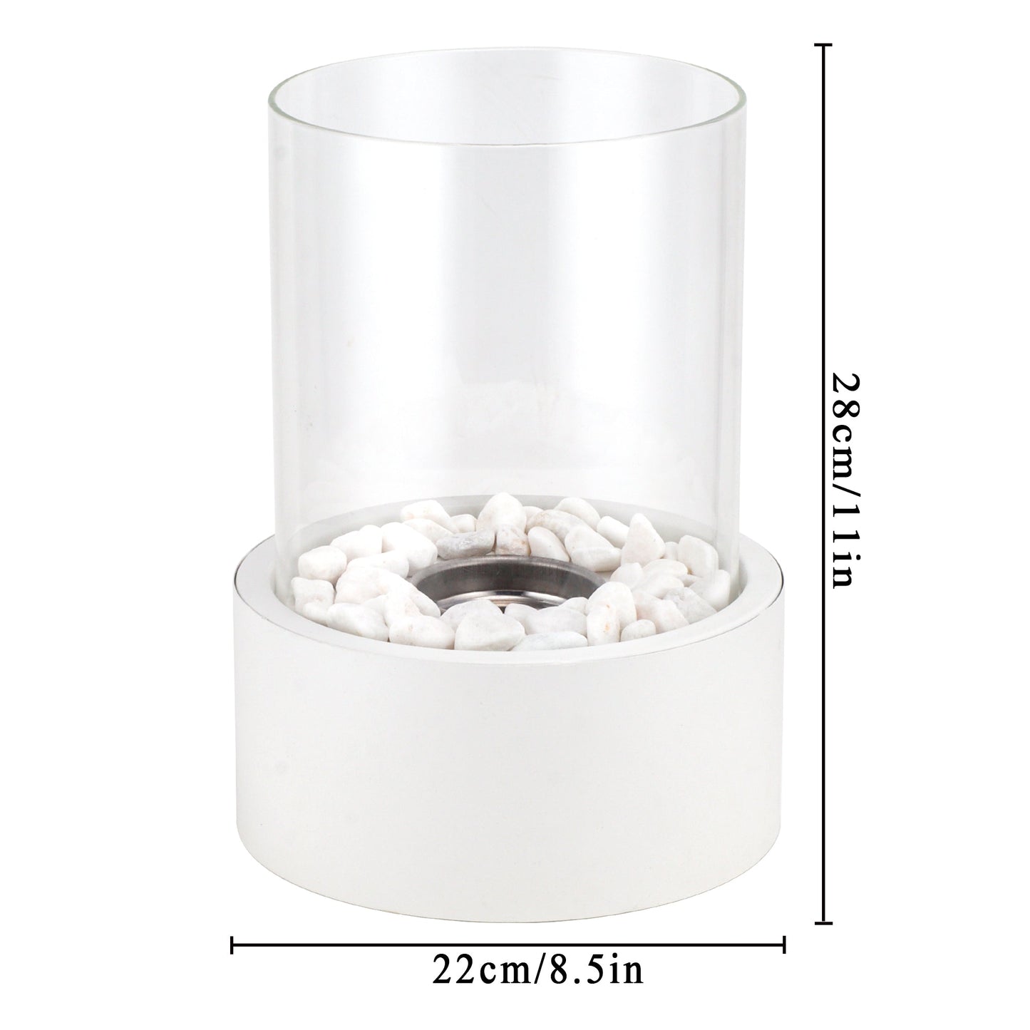 JHY DESIGN 22×28cm XL Tabletop Firepit – Bio Ethanol Ventless, Indoor/Outdoor-2