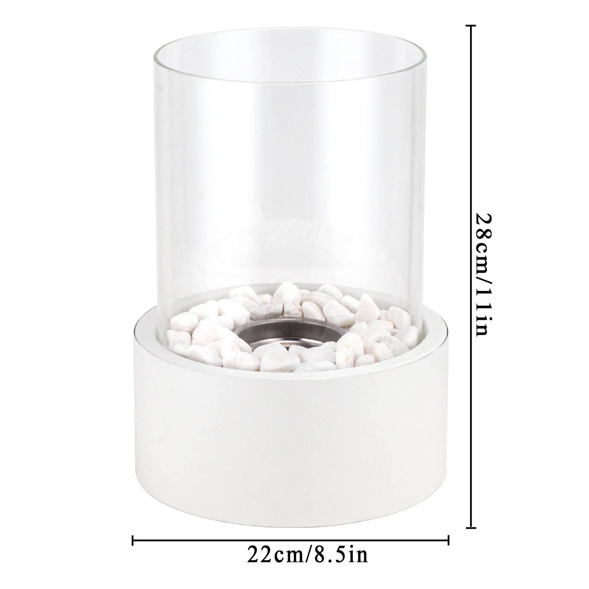 JHY DESIGN 22×28cm XL Tabletop Firepit – Bio Ethanol Ventless, Indoor/Outdoor-2