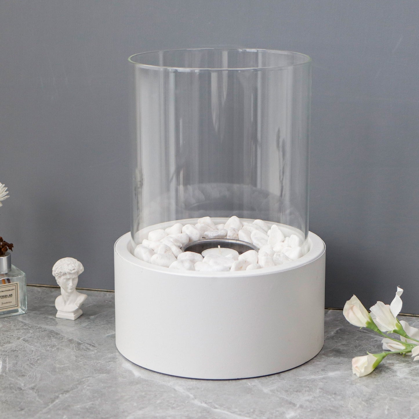 JHY DESIGN 22×28cm XL Tabletop Firepit – Bio Ethanol Ventless, Indoor/Outdoor-3