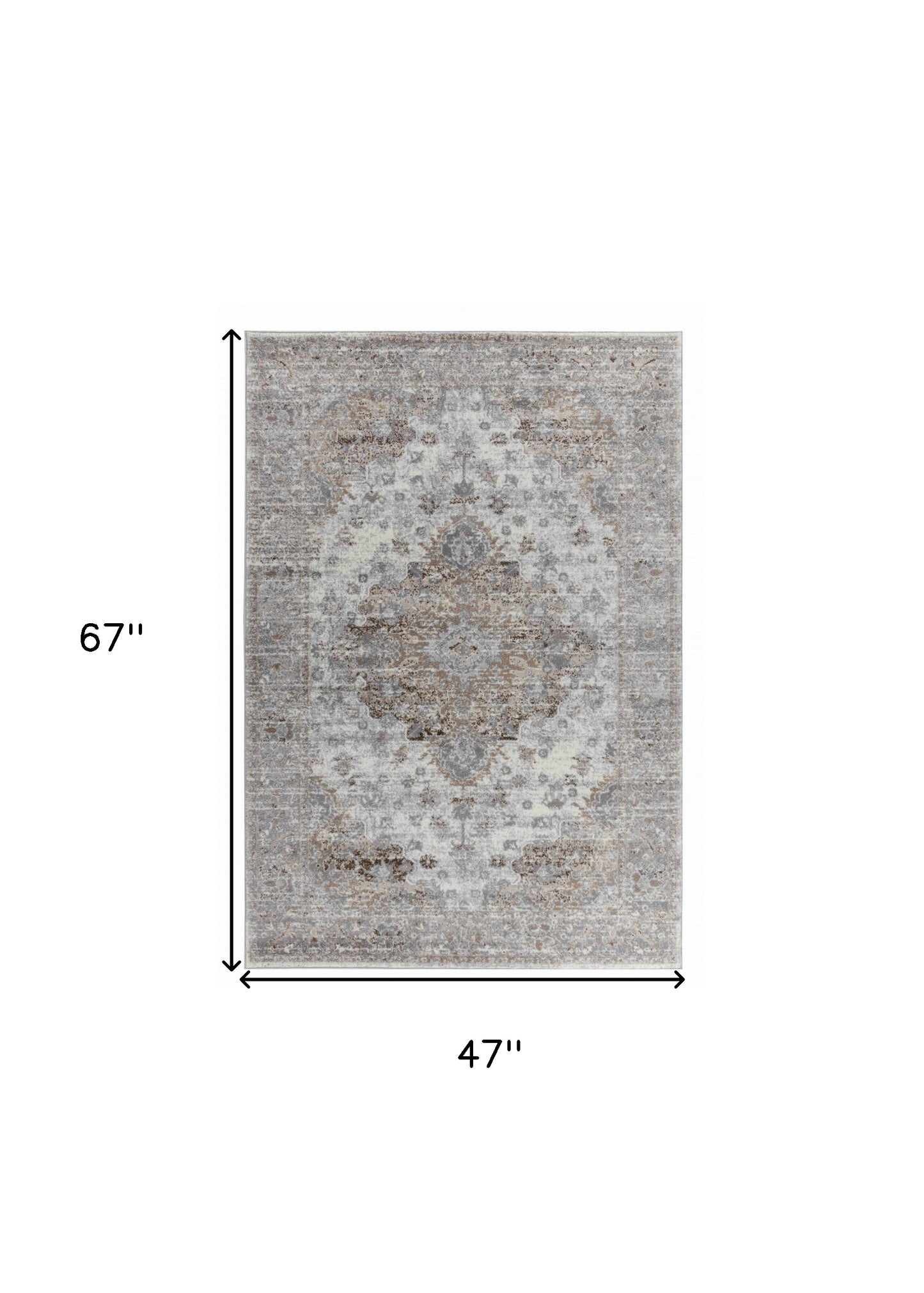 4' X 6' Brown Oriental Area Rug-2