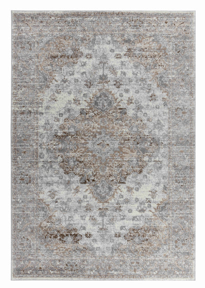 4' X 6' Brown Oriental Area Rug-1