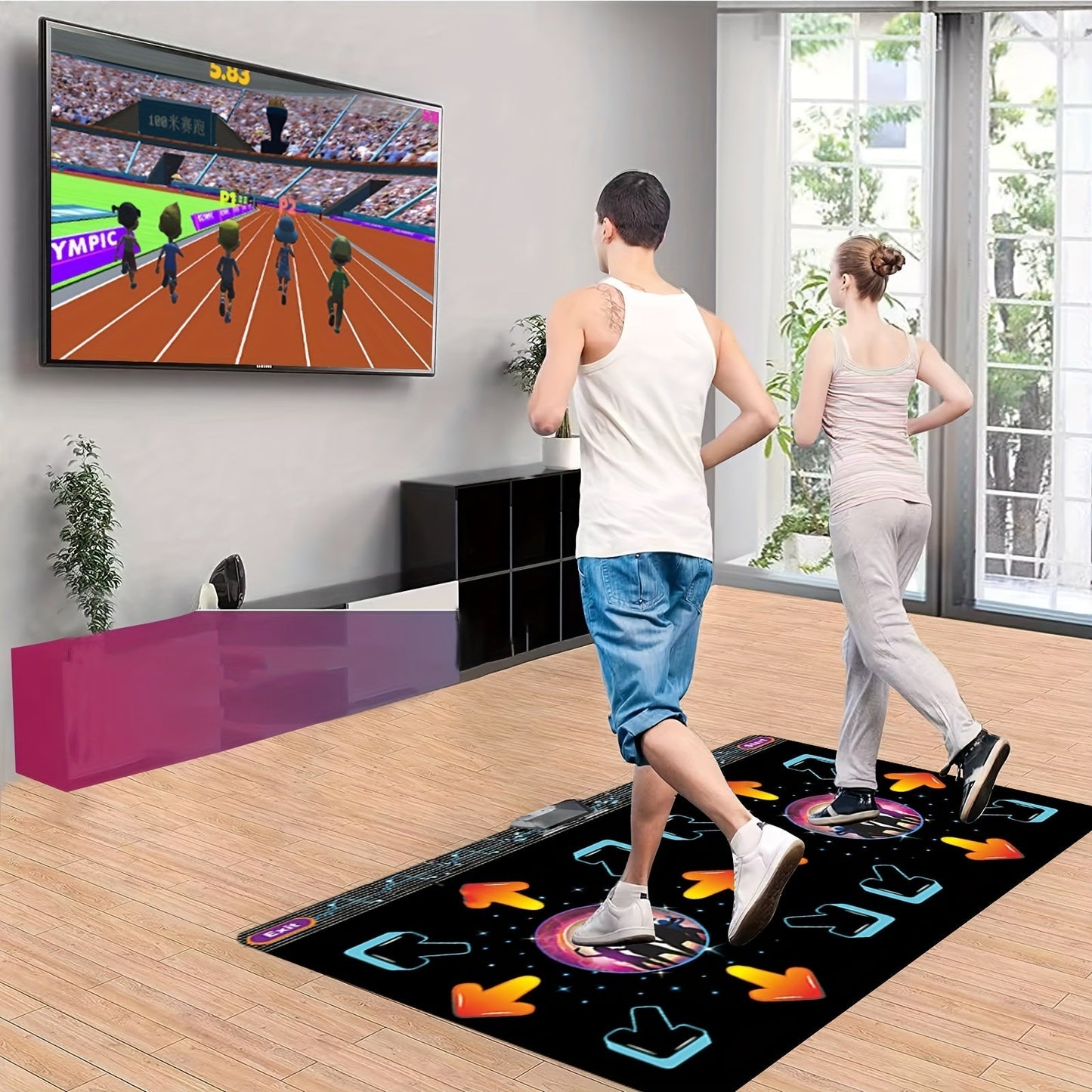 2-Player Dance Mat Game with Motion Sensor-3