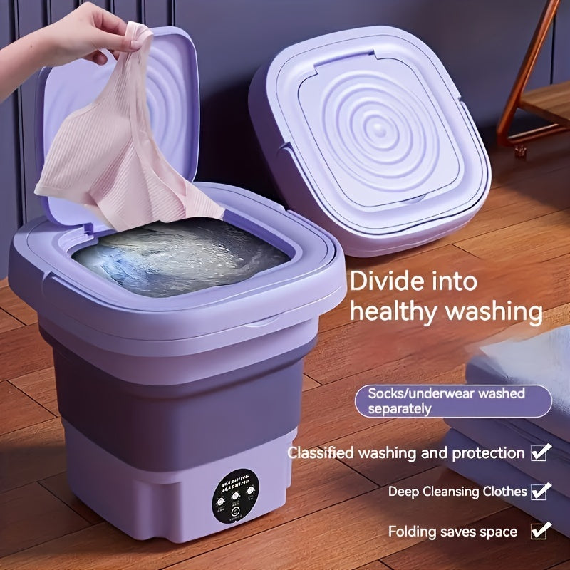 Collapsible Mini Washing Machine 8L for Travel & Home-2