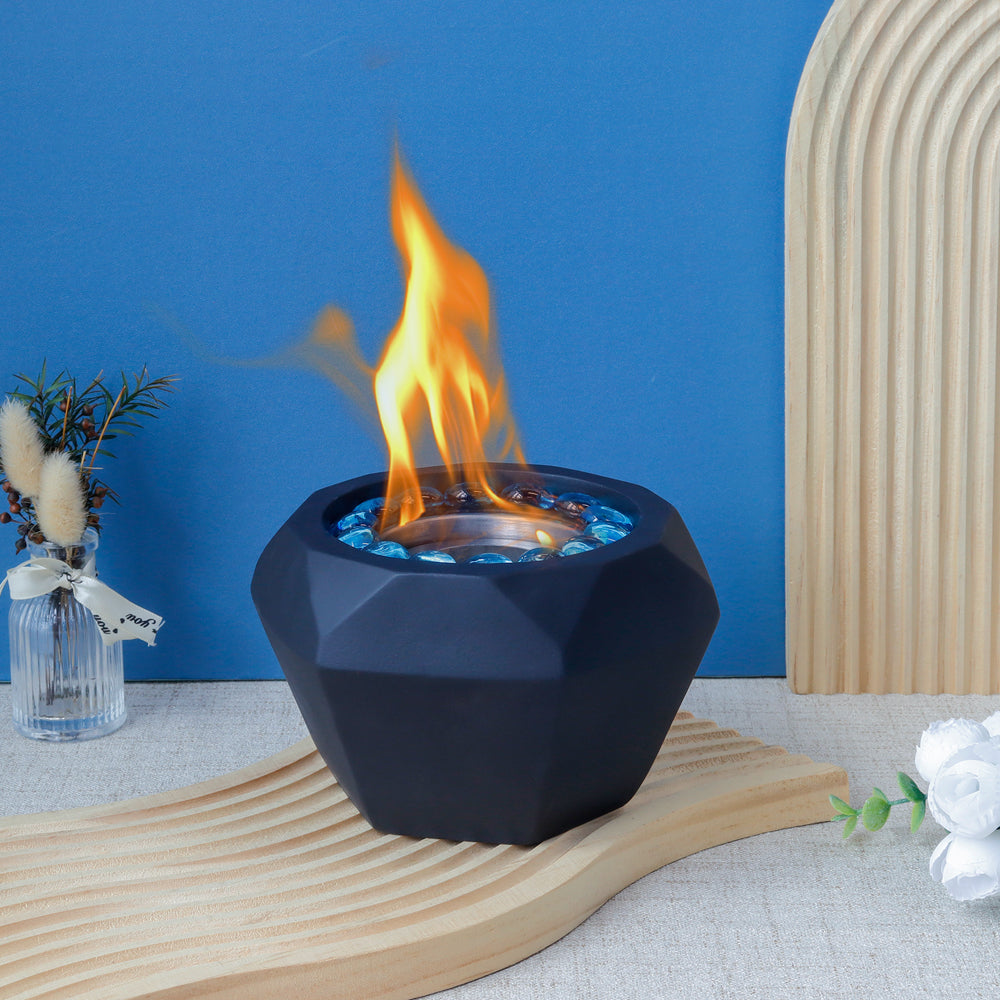 6"x4" JHY Portable Tabletop Fireplace Cement Tabletop Fire Pit-2