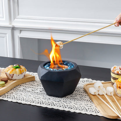 6"x4" JHY Portable Tabletop Fireplace Cement Tabletop Fire Pit-3