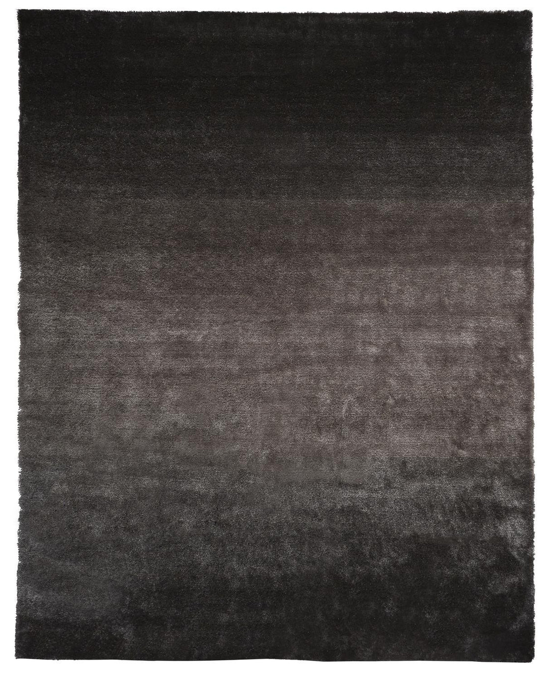 4' X 6' Gray And Black Shag Tufted Handmade Area Rug-1