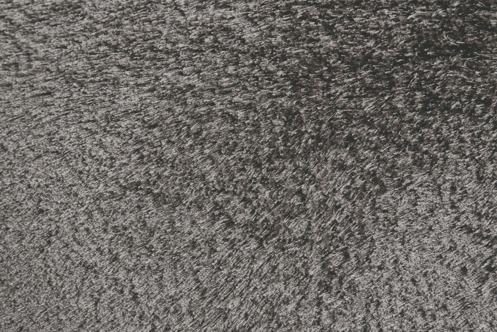 4' X 6' Gray And Black Shag Tufted Handmade Area Rug-5