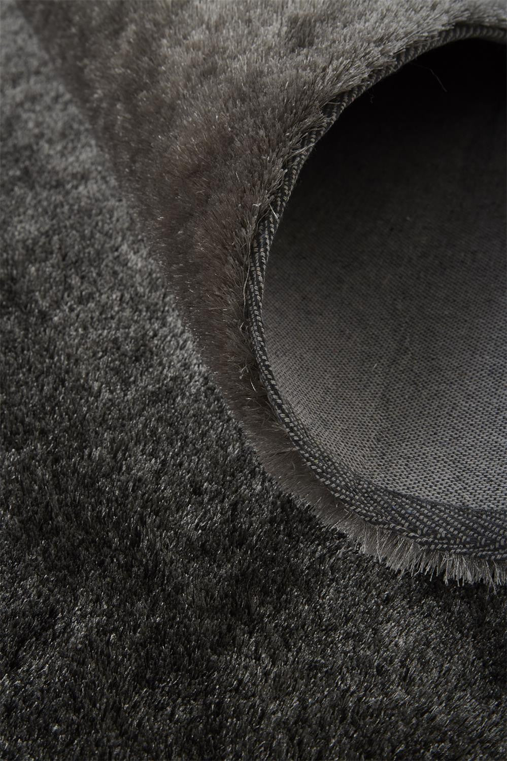 4' X 6' Gray And Black Shag Tufted Handmade Area Rug-6
