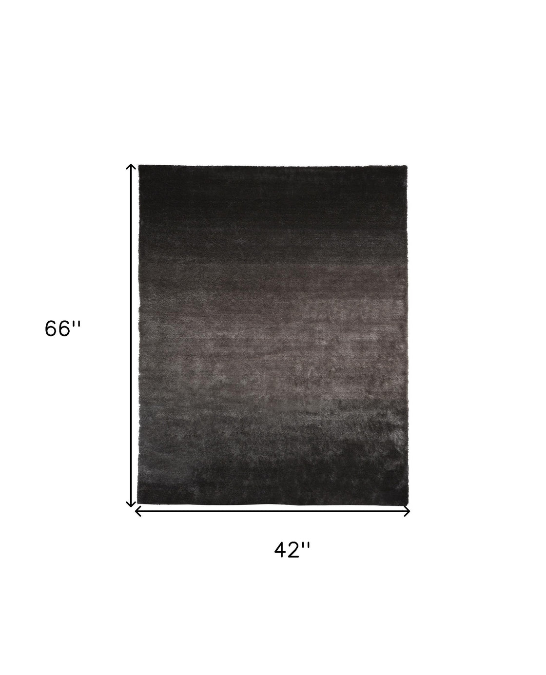 4' X 6' Gray And Black Shag Tufted Handmade Area Rug-2