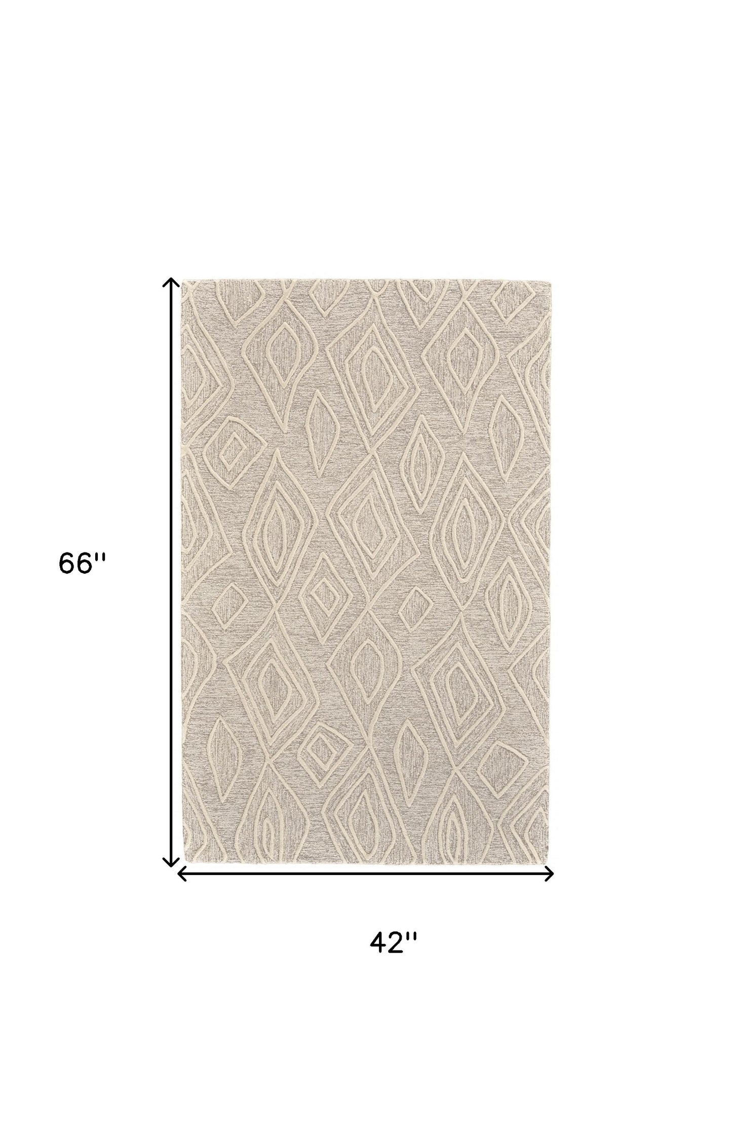 4' X 6' Tan And Ivory Wool Geometric Tufted Handmade Stain Resistant Area Rug-3