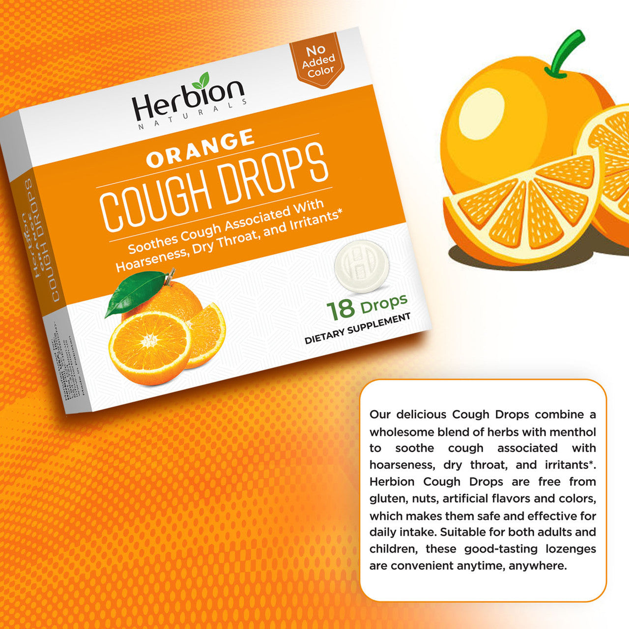 H.N COUGH DROPS ORANGE ( 1 X 18 CT   )-4