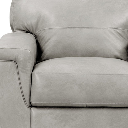 43" Gray and Brown Genuine Leather Arm Chair-4