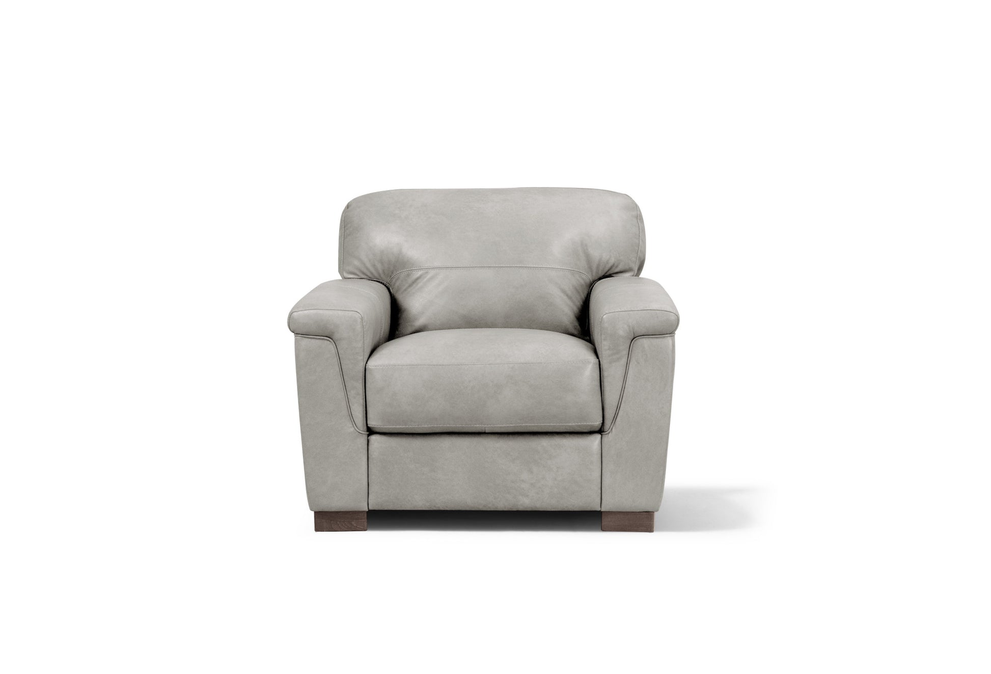 43" Gray and Brown Genuine Leather Arm Chair-3