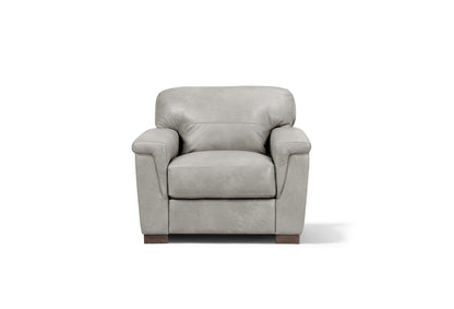 43" Gray and Brown Genuine Leather Arm Chair-3