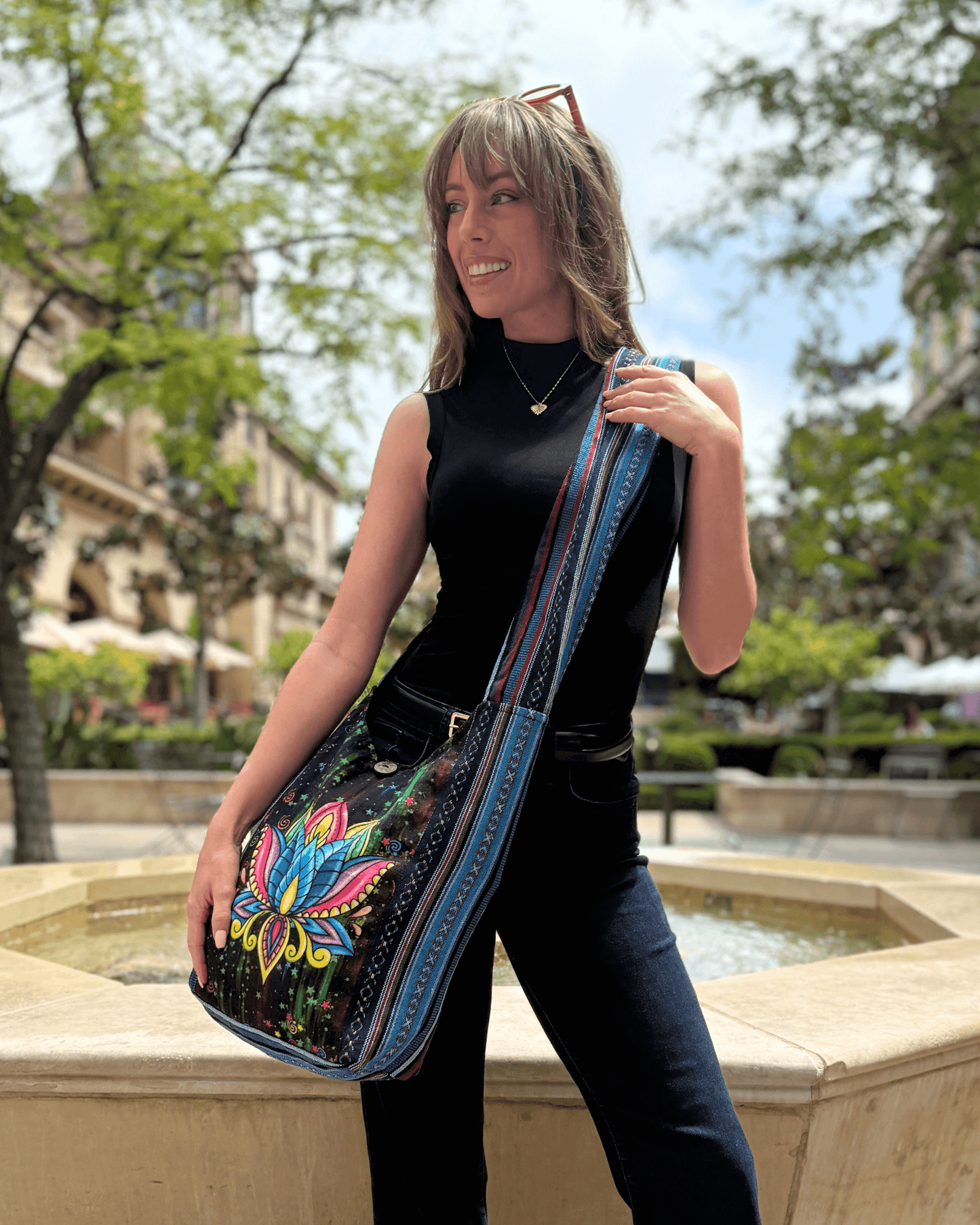 Kathmandu Collection Lotus Handmade Hobo Bag-3