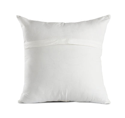 20" X 20" Beige Gray And Off-White 100% Cotton Patchwork Zippered Pillow-0