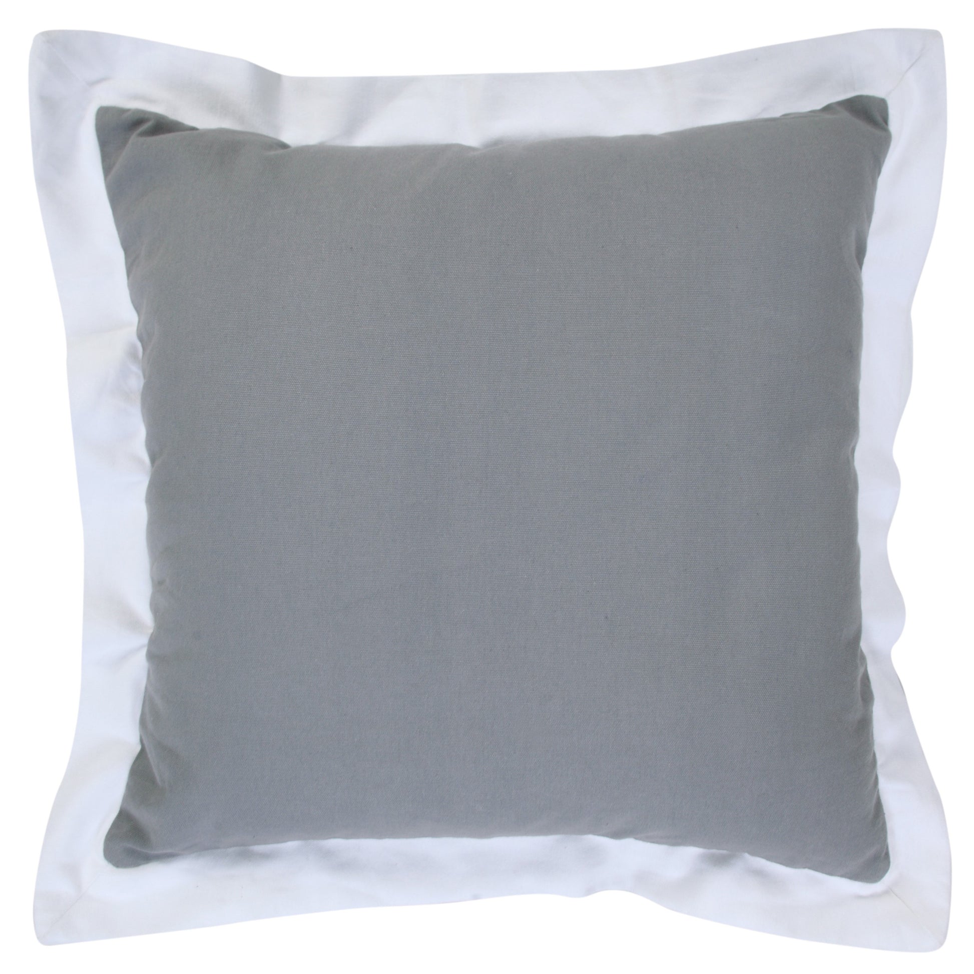 20" X 20" Gray And White 100% Cotton Geometric Zippered Pillow-0