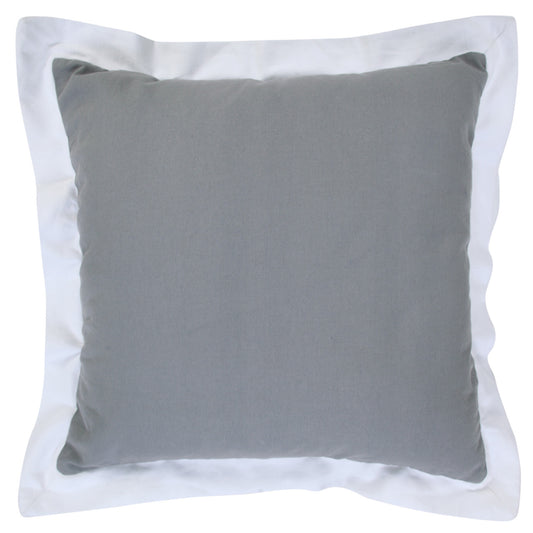20" X 20" Gray And White 100% Cotton Geometric Zippered Pillow-0
