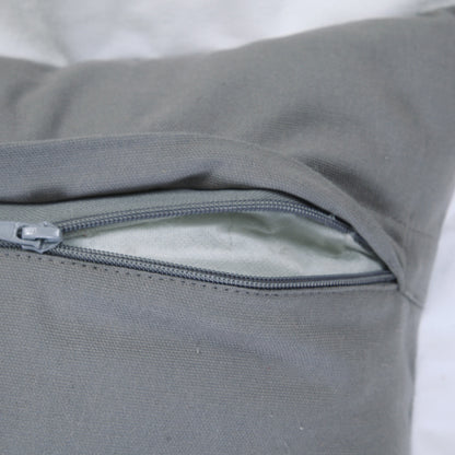 20" X 20" Gray And White 100% Cotton Geometric Zippered Pillow-6