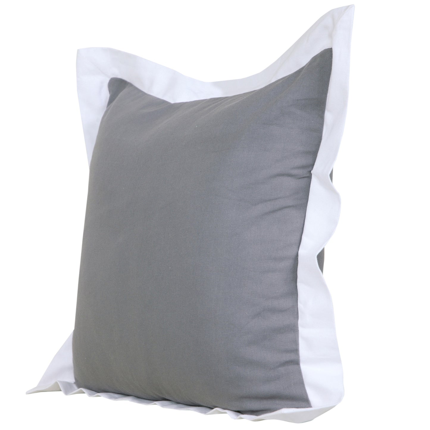 20" X 20" Gray And White 100% Cotton Geometric Zippered Pillow-2