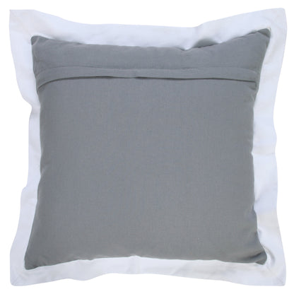 20" X 20" Gray And White 100% Cotton Geometric Zippered Pillow-4