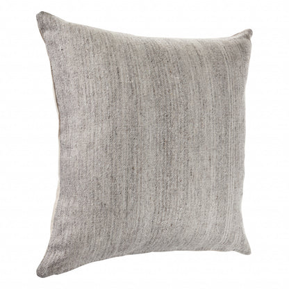 20" Gray Wool Throw Pillow-4