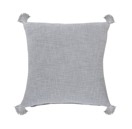 20" X 20" Light Gray 100% Cotton Zippered Pillow-0