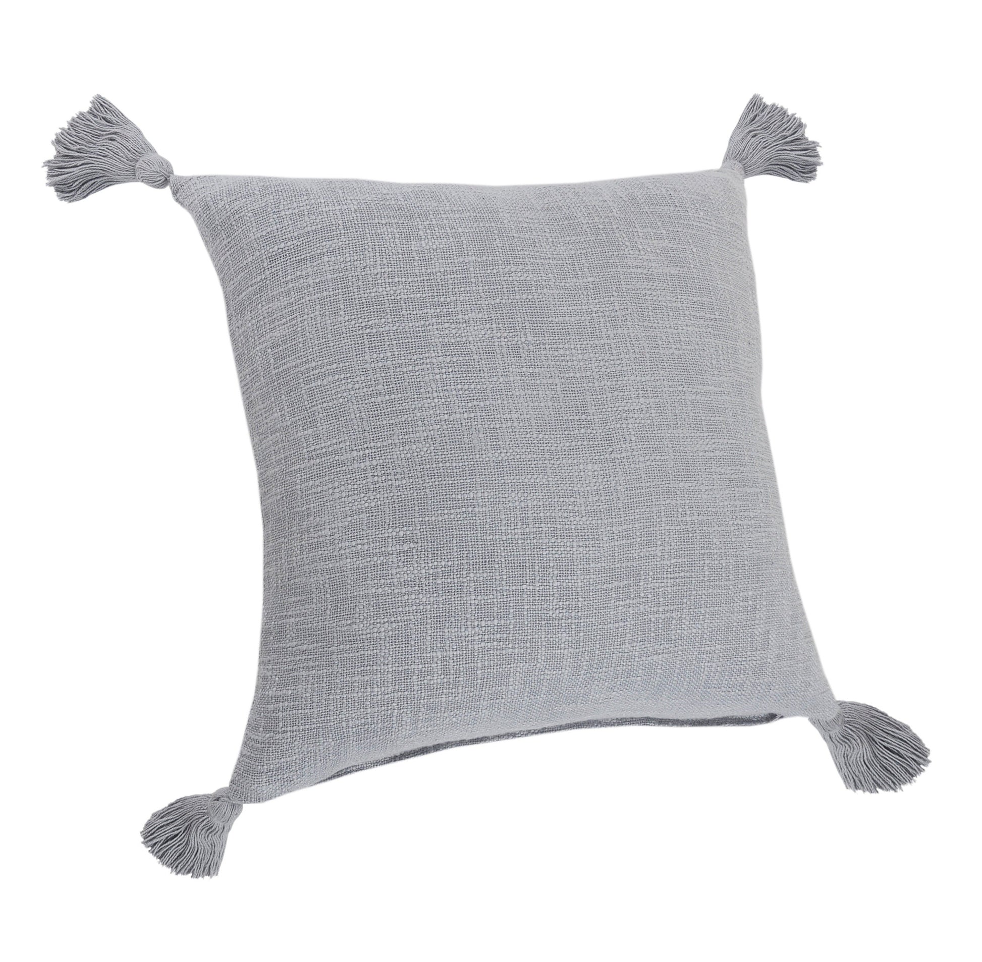 20" X 20" Light Gray 100% Cotton Zippered Pillow-1