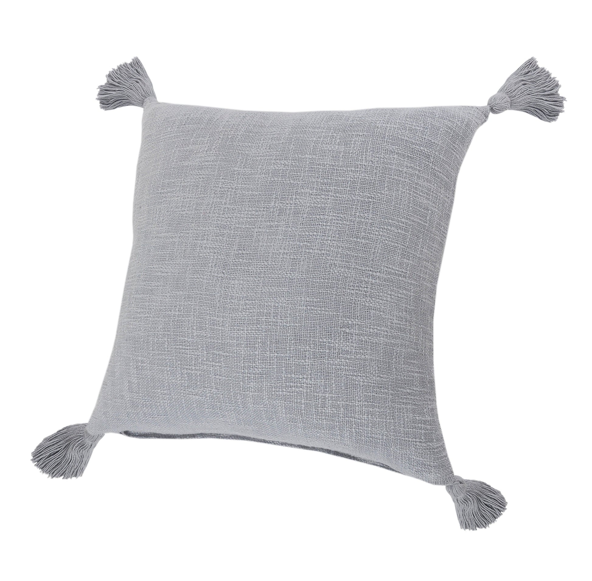 20" X 20" Light Gray 100% Cotton Zippered Pillow-2