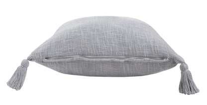 20" X 20" Light Gray 100% Cotton Zippered Pillow-3