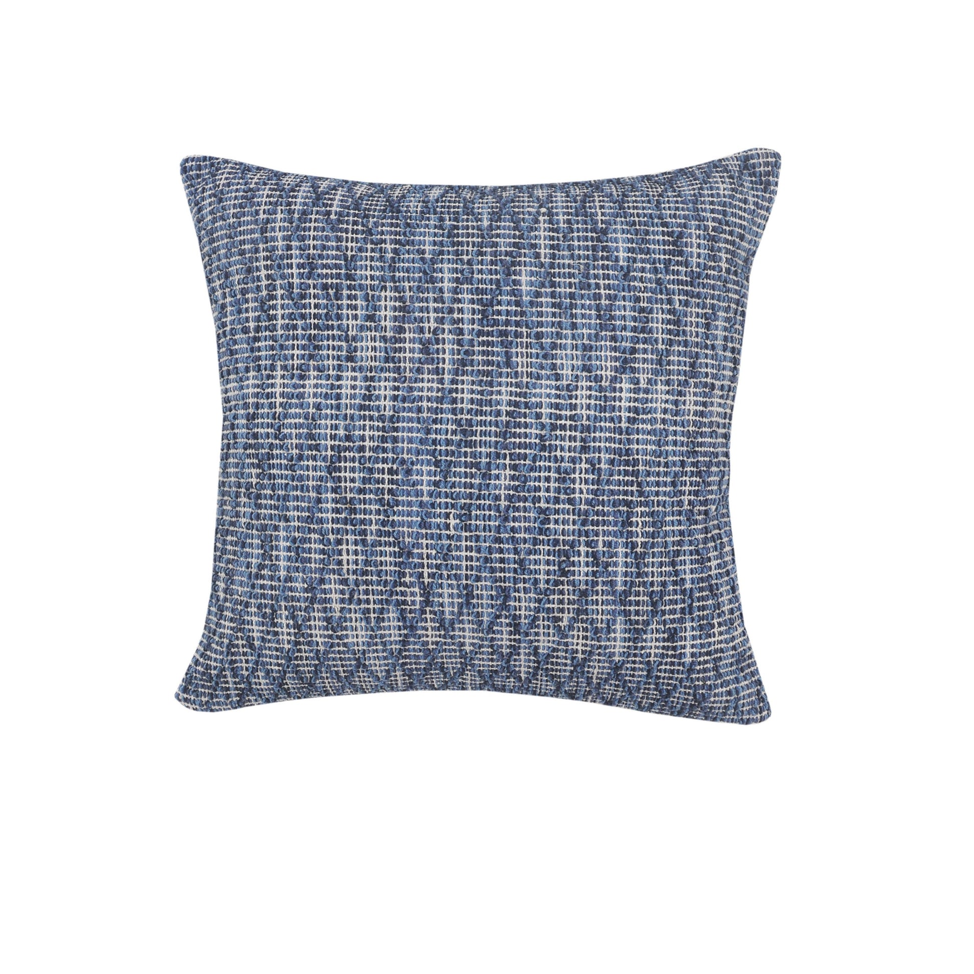 20" X 20" Blue 100% Cotton Geometric Zippered Pillow-5